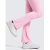 imageCRZ YOGA Girls Butterluxe Crossover Flare Leggings  Kids High Waist V Cross Bell Bottoms Bootcut Lounge Active Yoga PantsPink Peony