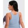 imageCRZ YOGA Girls Butterluxe Double Lined Tank Tops Crew Round Neck Racerback Teen Kid Workout Casual Dance Crop SleevelessCambric Blue
