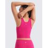 imageCRZ YOGA Girls Butterluxe Double Lined Tank Tops Crew Round Neck Racerback Teen Kid Workout Casual Dance Crop SleevelessGranita Pink