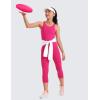 imageCRZ YOGA Girls Butterluxe Double Lined Tank Tops Crew Round Neck Racerback Teen Kid Workout Casual Dance Crop SleevelessGranita Pink