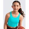 imageCRZ YOGA Girls Butterluxe Double Lined Tank Tops Crew Round Neck Racerback Teen Kid Workout Casual Dance Crop SleevelessSpectral Blue