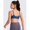imageCRZ YOGA Girls Butterluxe Sports Bras  Adjustable Spaghetti Strap Scoop Neck for Teens Kids Yoga Workout DanceFrench Navy
