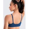 imageCRZ YOGA Girls Butterluxe Sports Bras  Adjustable Spaghetti Strap Scoop Neck for Teens Kids Yoga Workout DanceFrench Navy