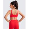 imageCRZ YOGA Girls Butterluxe Training Sports Bra  Scoop Neck U Back for Teens Kids Yoga Dance Crop TopDeep Red