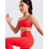 imageCRZ YOGA Girls Butterluxe Training Sports Bra  Scoop Neck U Back for Teens Kids Yoga Dance Crop TopDeep Red