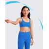 imageCRZ YOGA Girls Butterluxe Training Sports Bra  Scoop Neck U Back for Teens Kids Yoga Dance Crop TopSparkle Blue