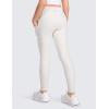 imageCRZ YOGA Girls Thermal Fleece Lined Athletic Leggings Water Resistant High Waist Warm Winter Kids Lounge Pants Side PocketsMilky White Bone