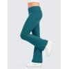 imageCRZ YOGA Girls Thermal Fleece Lined Flare Leggings Winter Warm Water Resistant Kids Bell Bottoms High Waist Pants Lounge YogaGreen Jade