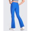 imageCRZ YOGA Girls Thermal Fleece Lined Flare Leggings Winter Warm Water Resistant Kids Bell Bottoms High Waist Pants Lounge YogaSparkle Blue