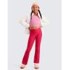 imageCRZ YOGA Girls Thermal Fleece Lined Flare Leggings Winter Warm Water Resistant Kids Bell Bottoms High Waist Pants Lounge YogaViva Magenta