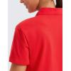 imageCRZ YOGA Golf Crop Polo Shirts for Women 3 Button Collared Quick Dry Tennis TShirt Short Sleeve Workout Athletic TopsDeep Red