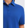 imageCRZ YOGA Golf Crop Polo Shirts for Women 3 Button Collared Quick Dry Tennis TShirt Short Sleeve Workout Athletic TopsWaves Blue