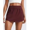 imageCRZ YOGA Tennis Skirts for Women High Waisted Side Slit Running Workout Athletic Mini A Line Skort with PocketsRed Merlot