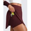 imageCRZ YOGA Tennis Skirts for Women High Waisted Side Slit Running Workout Athletic Mini A Line Skort with PocketsRed Merlot