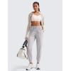 imageCRZ YOGA Womens Lightweight Workout Joggers 275quot  Travel Casual Outdoor Running Athletic Track Hiking Pants with PocketsDark Chrome