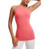 imageCRZ YOGA Butterluxe Womens Racerback High Neck Tank Top  with Built in Bra Workout Padded Yoga Athletic CamisoleRaspberry Sorbet