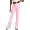 imageCRZ YOGA Girls Butterluxe Crossover Flare Leggings  Kids High Waist V Cross Bell Bottoms Bootcut Lounge Active Yoga PantsPink Peony
