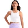 imageCRZ YOGA Girls Butterluxe Double Lined Tank Tops Crew Round Neck Racerback Teen Kid Workout Casual Dance Crop SleevelessWhite
