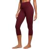 imageCRZ YOGA Womens Butterluxe High Waisted Lounge Leggings 19 Inches  Workout Buttery Soft Capris Yoga PantsRed Merlot