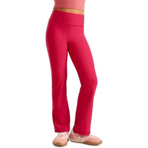 imageCRZ YOGA Girls Thermal Fleece Lined Flare Leggings Winter Warm Water Resistant Kids Bell Bottoms High Waist Pants Lounge YogaViva Magenta