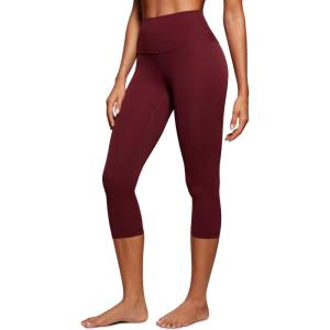 imageCRZ YOGA Womens Butterluxe High Waisted Lounge Leggings 19 Inches  Workout Buttery Soft Capris Yoga PantsRed Merlot