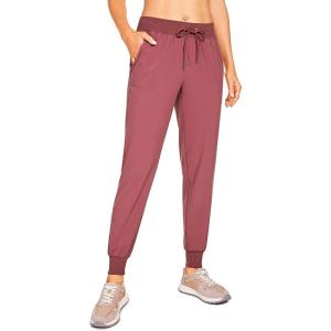 imageCRZ YOGA Womens Lightweight Workout Joggers 275quot  Travel Casual Outdoor Running Athletic Track Hiking Pants with PocketsMisty Merlot