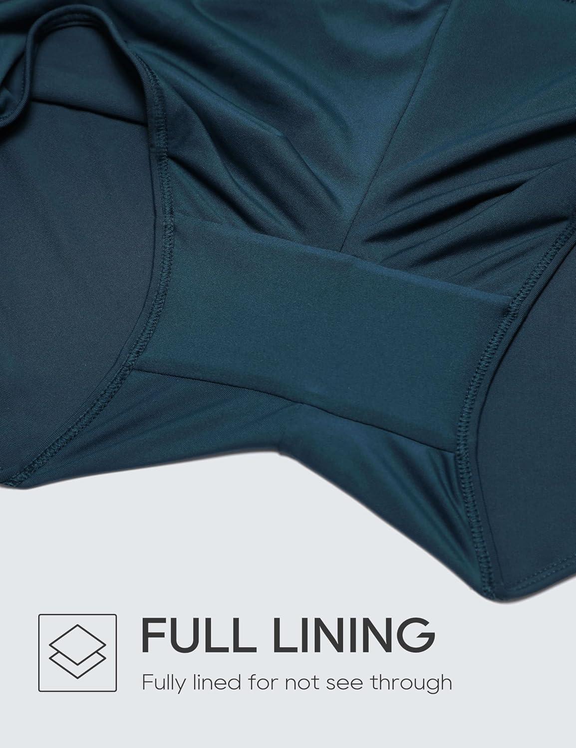 imageCRZ YOGA Womens 25 Swim Board Shorts High Waisted Quick Dry Bathing Suit Bottoms Dolphin Trunks with LinerInsignia Blue