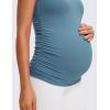 imageCRZ YOGA Butterluxe Y Back Maternity Tank Tops for Women Ruched Pregnancy Basic Camisole Sleeveless Athletic Yoga ShirtsBlue Ashes