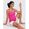 imageCRZ YOGA Butterluxe Y Back Maternity Tank Tops for Women Ruched Pregnancy Basic Camisole Sleeveless Athletic Yoga ShirtsHibiscus Purple