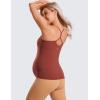 imageCRZ YOGA Butterluxe Y Back Maternity Tank Tops for Women Ruched Pregnancy Basic Camisole Sleeveless Athletic Yoga ShirtsJujube Brown