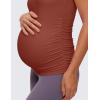 imageCRZ YOGA Butterluxe Y Back Maternity Tank Tops for Women Ruched Pregnancy Basic Camisole Sleeveless Athletic Yoga ShirtsJujube Brown