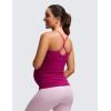 imageCRZ YOGA Butterluxe Y Back Maternity Tank Tops for Women Ruched Pregnancy Basic Camisole Sleeveless Athletic Yoga ShirtsMagenta Purple
