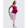 imageCRZ YOGA Butterluxe Y Back Maternity Tank Tops for Women Ruched Pregnancy Basic Camisole Sleeveless Athletic Yoga ShirtsMagenta Purple