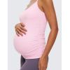 imageCRZ YOGA Butterluxe Y Back Maternity Tank Tops for Women Ruched Pregnancy Basic Camisole Sleeveless Athletic Yoga ShirtsPink Peony