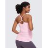 imageCRZ YOGA Butterluxe Y Back Maternity Tank Tops for Women Ruched Pregnancy Basic Camisole Sleeveless Athletic Yoga ShirtsPink Peony
