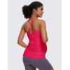 imageCRZ YOGA Butterluxe Y Back Maternity Tank Tops for Women Ruched Pregnancy Basic Camisole Sleeveless Athletic Yoga ShirtsViva Magenta