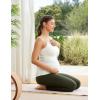 imageCRZ YOGA Butterluxe Y Back Maternity Tank Tops for Women Ruched Pregnancy Basic Camisole Sleeveless Athletic Yoga ShirtsWhite Apricot