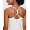 imageCRZ YOGA Butterluxe Y Back Maternity Tank Tops for Women Ruched Pregnancy Basic Camisole Sleeveless Athletic Yoga ShirtsWhite Apricot