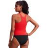 imageCRZ YOGA Racerback Tankini Tops for Women High Neck Modest Bathing Swim Suits Sporty Tank Only No BottomDeep Red