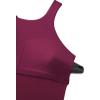 imageCRZ YOGA Racerback Tankini Tops for Women High Neck Modest Bathing Swim Suits Sporty Tank Only No BottomFuchsia