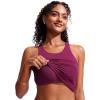 imageCRZ YOGA Racerback Tankini Tops for Women High Neck Modest Bathing Swim Suits Sporty Tank Only No BottomFuchsia