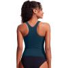 imageCRZ YOGA Racerback Tankini Tops for Women High Neck Modest Bathing Swim Suits Sporty Tank Only No BottomInsignia Blue