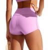 imageCRZ YOGA Womens 25 Swim Board Shorts High Waisted Quick Dry Bathing Suit Bottoms Dolphin Trunks with LinerVita Pink