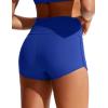 imageCRZ YOGA Womens 25 Swim Board Shorts High Waisted Quick Dry Bathing Suit Bottoms Dolphin Trunks with LinerWaves Blue