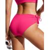 imageCRZ YOGA Womens Bikini Bottoms Full Coverage Mid Rise Bathing Swimsuit Adjustable Ruched Side Tie Swim BriefsGranita Pink