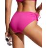 imageCRZ YOGA Womens Bikini Bottoms Full Coverage Mid Rise Bathing Swimsuit Adjustable Ruched Side Tie Swim BriefsHibiscus Purple
