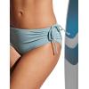 imageCRZ YOGA Womens Bikini Bottoms Full Coverage Mid Rise Bathing Swimsuit Adjustable Ruched Side Tie Swim BriefsLight Grayish Blue
