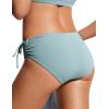 imageCRZ YOGA Womens Bikini Bottoms Full Coverage Mid Rise Bathing Swimsuit Adjustable Ruched Side Tie Swim BriefsLight Grayish Blue