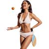 imageCRZ YOGA Womens Bikini Bottoms Full Coverage Mid Rise Bathing Swimsuit Adjustable Ruched Side Tie Swim BriefsMilky White Bone