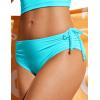 imageCRZ YOGA Womens Bikini Bottoms Full Coverage Mid Rise Bathing Swimsuit Adjustable Ruched Side Tie Swim BriefsTurquoise